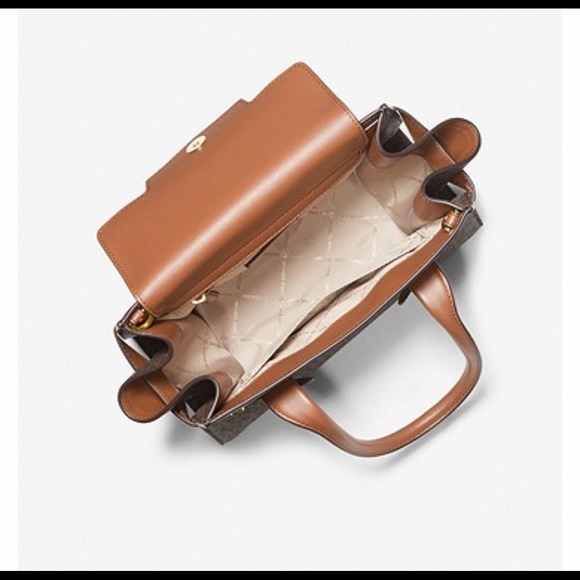 SOLD!Michael Kors Carmen Medium Logo and Faux Leather Belted Satchel** SOLD **** - Picture 2 of 6